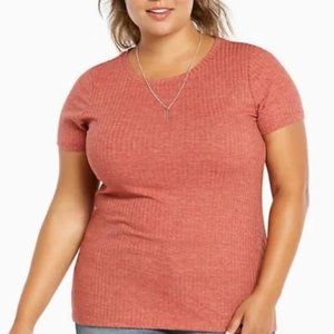 Torrid Orange Ribbed Tee